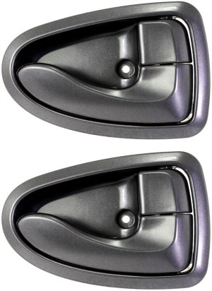 Front and Rear Interior Door Handle Set for Hyundai Accent 2000-2006, Right (Passenger), Gray, Set of 2 Replacement