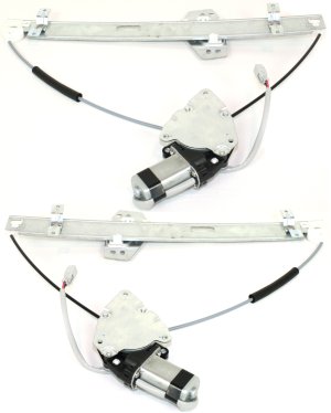 Pair/Set - Front Window Regulator with Motor for 2003-2011 Honda Element, Power, Right (Passenger) and Left (Driver) Replacement Set