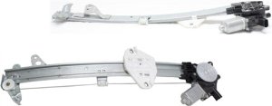 Front Window Regulator Pair/Set for 2008-2012 Honda Accord, Includes Right (Passenger) and Left (Driver) Power Regulators with Motor, Replacement