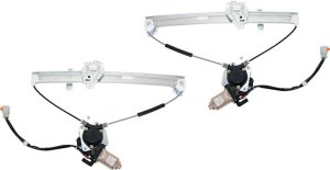 Front Window Regulator Pair/Set for 2007-2008 Honda Fit, Right (Passenger) and Left (Driver), Power, with Motor, Replacement