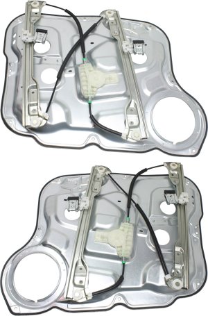 Front Window Regulator for Hyundai Santa Fe 2007-2009, Right (Passenger) and Left (Driver), Carrier Module, Power, Without Motor, Replacement Pair/Set 