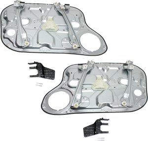 Front Window Regulator Pair/Set for Hyundai Elantra 2007-2009, Right (Passenger) and Left (Driver), Power Operated, Without Motor, Replacement