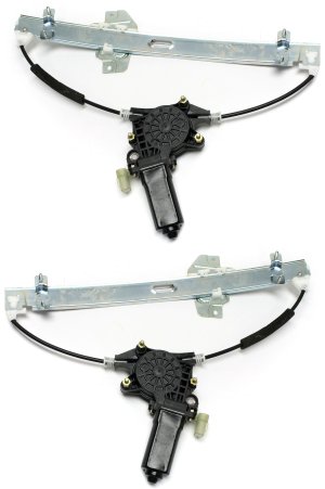 Front Window Regulator Pair/Set for Hyundai Accent / Rio/Rio5 2006-2011, Right (Passenger) and Left (Driver), Power, With Motor, Replacement