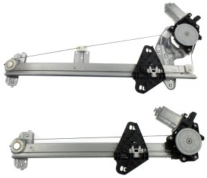 Front and Rear Window Regulator for Honda Fit 2009-2014, Right (Passenger) Side, Power with Motor, Replacement Set