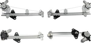 Power Window Regulator Pair/Set for FIT 2009-2014, Front and Rear, Right (Passenger) and Left (Driver), with Motor, Replacement