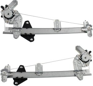 Front Window Regulator Pair/Set for Fit 2009-2014 with Right (Passenger) and Left (Driver) Sides, Power w/ Motor, Replacement