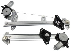 Front and Rear Window Regulator Set for Honda Fit 2009-2014, Left (Driver), Power, with Motor, Replacement