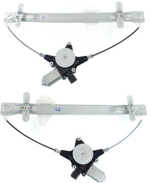Front Window Regulator Pair/Set for 2006-2014 Honda Ridgeline, Right (Passenger) and Left (Driver) Sides, Power Operated, With Motor, Replacement