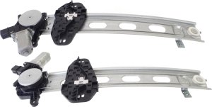 Front Window Regulator Pair/Set for Honda Civic 2006-2011, Right (Passenger) & Left (Driver), Power Operated, with Motor, Coupe Model, Replacement