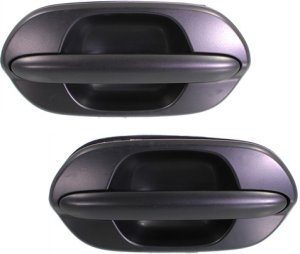 Textured Black Rear Exterior Door Handle Pair/Set for 1999-2004 Honda Odyssey, Right (Passenger) and Left (Driver) Replacement