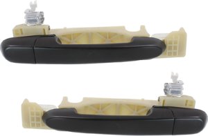 Primed (Ready to Paint) Rear Exterior Door Handle Pair/Set for Hyundai Accent 2006-2011, Right (Passenger) and Left (Driver) Replacement