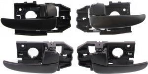 Front and Rear Interior Door Handle Pair/Set for 2001 - 2006 Hyundai Elantra, Right (Passenger) and Left (Driver), Black Replacement