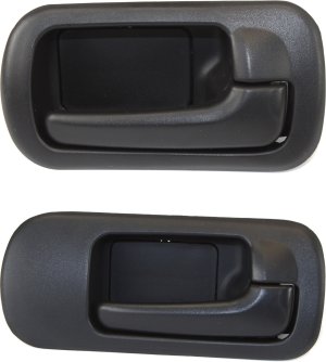 Inside Door Handle Set for Honda Civic 2001-2005, Sedan, DX/EX/GX/LX/VP Models, Right (Passenger), Front and Rear, Textured Black, Set of 2, Replacement