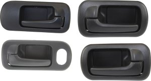 Front and Rear Door Handle Pair/Set for Honda Civic 2001-2005, Right (Passenger) and Left (Driver) Inside Handles, Textured Black, for Sedan DX/EX/GX/LX/VP Models, Replacement