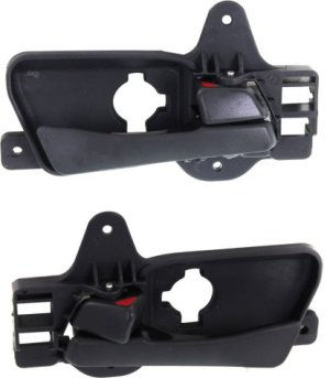Rear Interior Door Handles for 2009-2012 Hyundai Elantra, Right (Passenger) and Left (Driver), Black, Touring Model Replacement Pair/Set