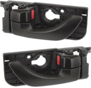 Textured Black Rear Interior Door Handle Pair/Set for Hyundai Sonata 2008-2010, Right (Passenger) and Left (Driver) Replacement