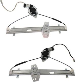 Pair/Set - Power Rear Window Regulator for 2003-2008 Honda Pilot, Right (Passenger) and Left (Driver), With Motor, Replacement Set
