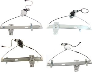 Front and Rear Window Regulator Pair/Set for Honda Passport 1998-2002, Isuzu Rodeo 1998-2004, Right (Passenger) and Left (Driver), Power with Motor, Replacement