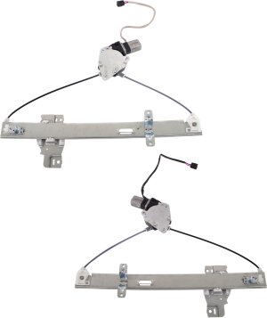 Power Rear Window Regulator Pair/Set for Honda Passport 1998-2002, Isuzu Rodeo 1998-2004, Right (Passenger) and Left (Driver), With Motor, Replacement