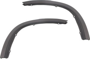 Rear Wheel Opening Molding Pair/Set for Honda CR-V 1997-2001, Right (Passenger) and Left (Driver), Black, Plastic, Replacement