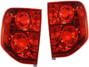 Tail Light Lens and Housing Pair/Set for 2003-2005 Honda Pilot, Right (Passenger) and Left (Driver) Replacement