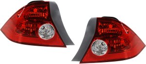 Tail Light Pair/Set for 2004-2005 Honda Civic Coupe, Includes Right (Passenger) and Left (Driver) Side Lights, Lens and Housing Replacement