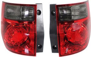 Tail Light Lens and Housing Pair/Set for 2003-2008 Honda Element, Right (Passenger) and Left (Driver) Sides Replacement