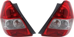 Tail Light Lens and Housing Pair/Set for 2007-2008 FIT, Right (Passenger) and Left (Driver) Side Replacement