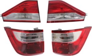 Tail Light Assembly for 2011-2013 Honda Odyssey, Pair/Set of 4, Inner and Outer, Right (Passenger) and Left (Driver) Side, Replacement