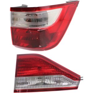 Tail Light Assembly Set for 2011-2013 Honda Odyssey, Right (Passenger), Inner and Outer, Halogen, Replacement