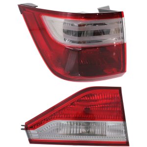 Tail Light Set for Honda Odyssey 2011-2013, Inner and Outer, Halogen, Left (Driver) Side Replacement