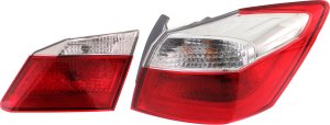 Tail Light Set for Honda Accord 2013-2015, Right (Passenger) Side, Inner and Outer, Clear & Red Lens, Replacement Set