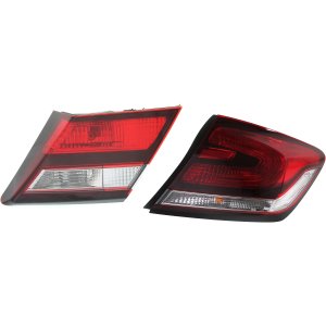 Tail Light Assembly Set for Honda Civic Sedan 2013-2015, Right (Passenger) Inner and Outer, Replacement