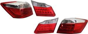 Tail Light Assembly Pair/Set of 4 for Honda Accord 2013-2015, Inner and Outer, Right (Passenger) and Left (Driver), EX-L/Touring Sedan Models, Replacement