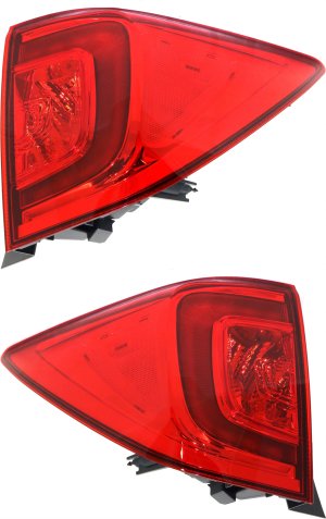 Tail Light Assembly Pair/Set for Honda Pilot 2016-2018, Passport 2022-2023 - Right (Passenger) & Left (Driver) - Outer - For Elite, EX-L, Sport, and Touring Models - Replacement
