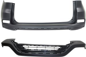 Front and Rear Lower Textured Bumper Cover Set for 2015-2016 Honda CR-V - Replacement