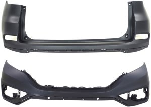 Front and Rear Bumper Cover Set for 2015-2016 Honda CR-V, Upper, Primed (Ready to Paint), Replacement