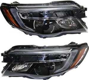 Headlight Assembly Pair/Set for Honda Pilot 2016-2018, Ridgeline 2017-2020, Right (Passenger) and Left (Driver), Halogen, LX Model, Replacement