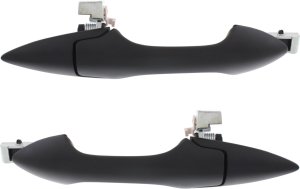 Front Exterior Door Handle Pair/Set for Honda Odyssey 2005-2010, Right (Passenger) and Left (Driver), Primed (Ready to Paint) Black, Without Keyhole, Replacement