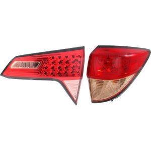 Tail Light Assembly Set for Honda HR-V (2016-2018), Right (Passenger) Side, Inner and Outer, Halogen, Replacement