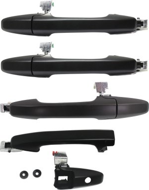 Front and Rear Exterior Door Handle Pair/Set for Honda Civic 2006-2011 & Pilot 2009-2014, Right (Passenger) and Left (Driver), Primed (Ready to Paint) - Replacement
