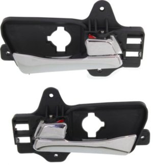 Front Interior Door Handle Pair/Set for Hyundai Elantra 2009-2012, Right (Passenger) and Left (Driver), Chrome, Touring Model Replacement