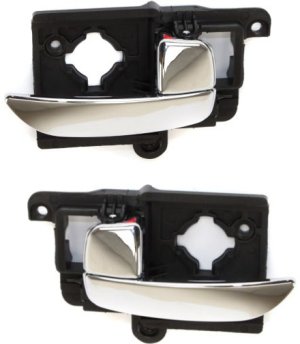 Interior Door Handle Pair/Set for 2007-2010 Hyundai Elantra Sedan, Chrome, Front or Rear, Left (Driver) and Right (Passenger), Replacement
