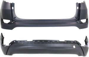 Rear Bumper Cover Set for Hyundai Tucson 2016-2018, Upper and Lower, without Park Assist Sensor Holes and Blind Spot Detection - Replacement