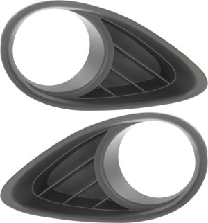 Front Fog Light Molding Pair/Set for Infiniti FX35 2009-2011, Right (Passenger) and Left (Driver), Paint to Match Trim, Replacement