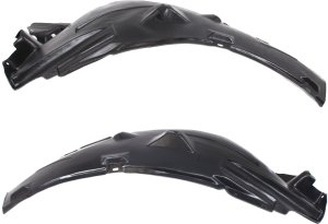 Front Fender Liner Pair/Set for Infiniti G37 2008-2013, Right (Passenger) and Left (Driver) Side, Rear Section, Suitable w/ or w/o Premium Package, for Convertible/Coupe Models, Replacement
