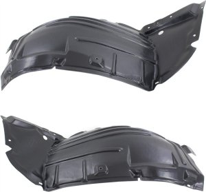 Front Fender Liner Pair/Set for Infiniti M35/M45 2008-2010, Right (Passenger) and Left (Driver) Sections, Sport Package Included, Replacement