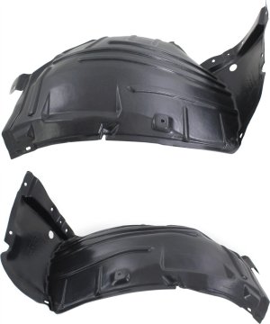 Front Fender Liner Pair/Set for INFINITI M35/M45 (2008-2010), Front Section, Right (Passenger) and Left (Driver), Without Sport Package, Replacement