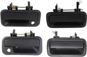 Exterior Door Handle Pair/Set for Honda Passport 1998-2002, Isuzu Rodeo 1998-2004, Front and Rear, Right (Passenger) and Left (Driver), Textured Black Replacement