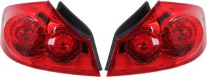 Tail Light Assembly Pair/Set for Infiniti G35 (2007-2008), G37 (2009-2013), Q40 (2015), Red Lens, Sedan, Right (Passenger) and Left (Driver), Replacement